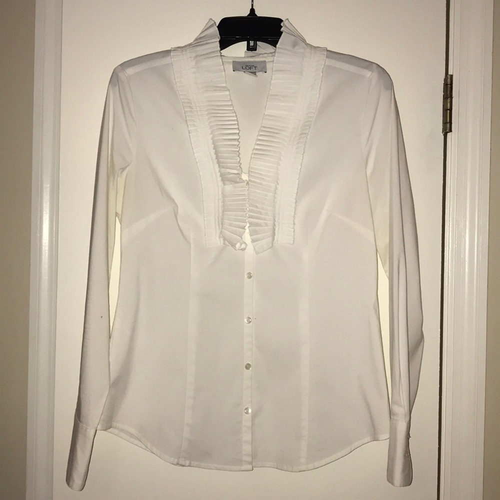 White button down Loft blouse